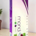 Mond Dual Burst บุหรี่เย็นสองเม็ดบีบ: แพ็กเกจสีน้ำเงินเขียวสะท้อนความเย็นสดชื่น เห็นโลโก้ Mond ชัดเจน