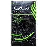 ซองบุหรี่ Cavallo Power Click มวนขนาด 7.1 พร้อมสัญลักษณ์เม็ดบีบกลิ่นมิ้นท์ วางคู่กับแล็ปท็อปและแก้วกาแฟ