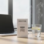 ซองบุหรี่ Denver Blueberry กลิ่นบลูเบอร์รี่ วางบนโต๊ะทำงาน