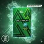 ซองบุหรี่ Gold Mount Cherry Super Slims วางบนโต๊ะไม้คู่กับลูกเชอรี่สดและถ้วยกาแฟ